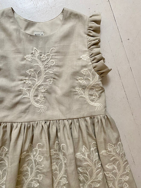 Embroidered Linen Ducie Dress