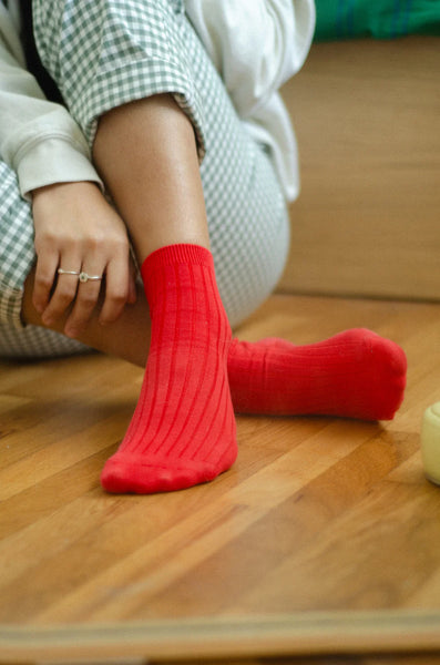 Her Socks in Classic Red