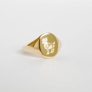 Zodiac Signet Ring in Gold - Aries