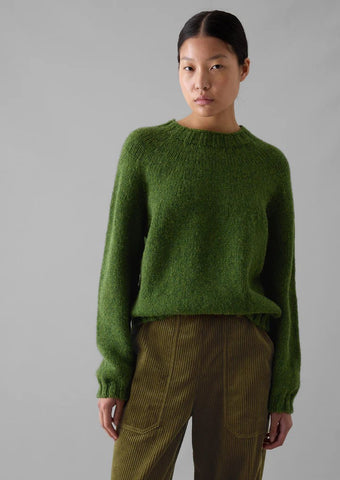 British Wool Sweater in Lawn Green