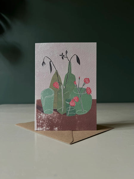 Still Life With Carnations Greetings Card