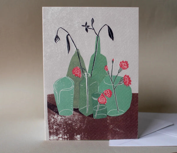 Still Life With Carnations Greetings Card