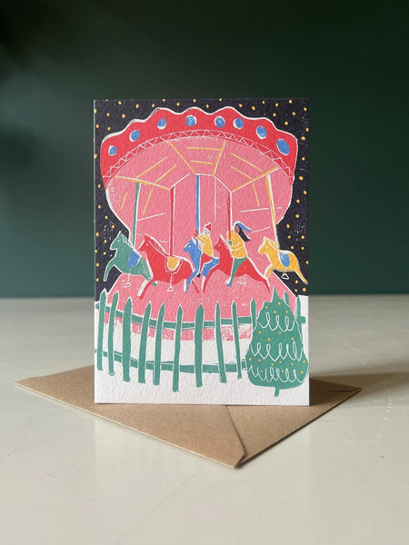 Carousel Christmas Greetings Card