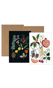 December & Winter Foliage Christmas Greetings Card Pack