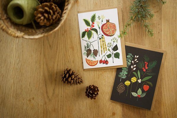 December & Winter Foliage Christmas Greetings Card Pack