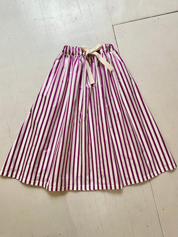 Dale Skirt in Cerise Stripe Silk