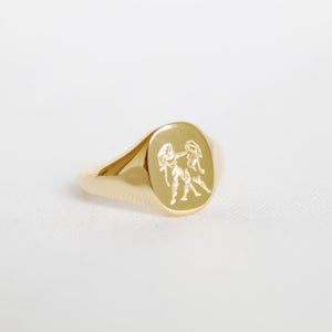 Zodiac Signet Ring in Gold - Gemini