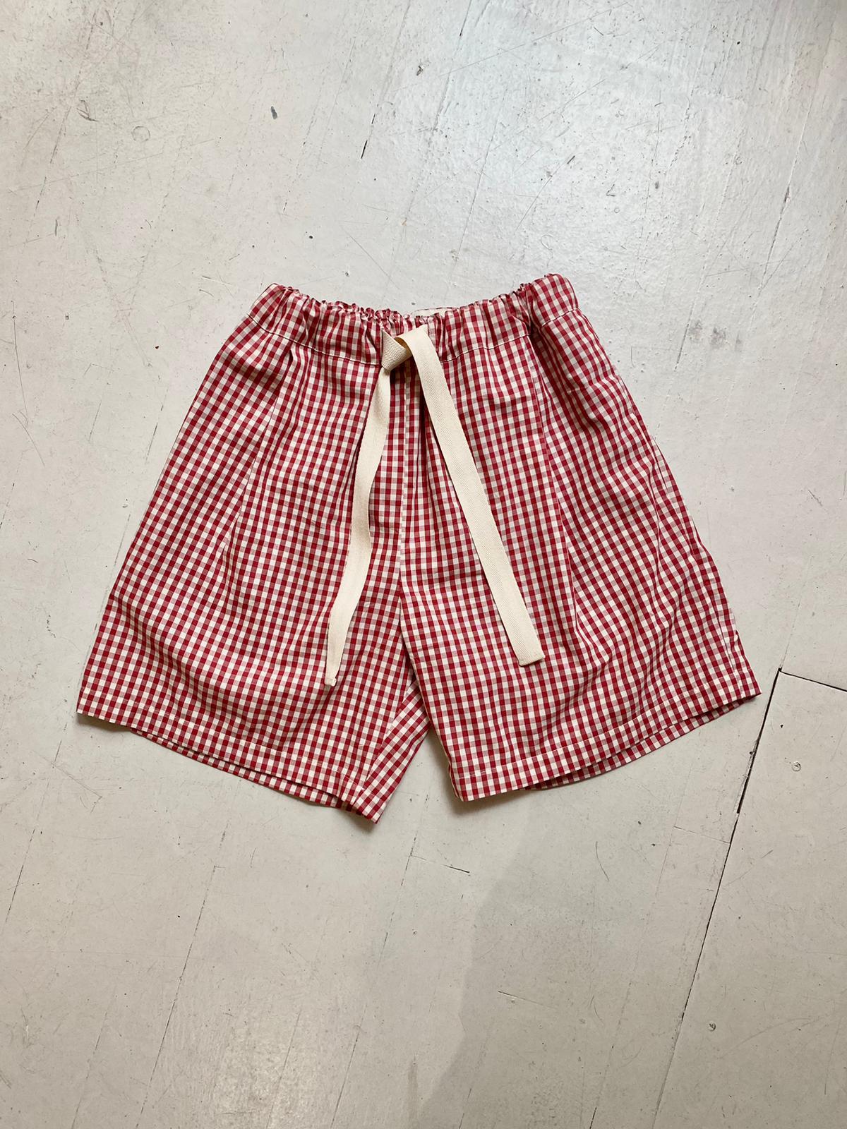 Swan Shorts in Red Gingham