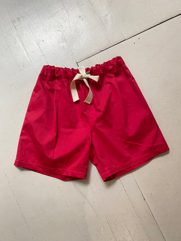 Swan Shorts in Red Cotton