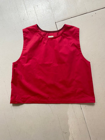 Swan Vest in Red Cotton