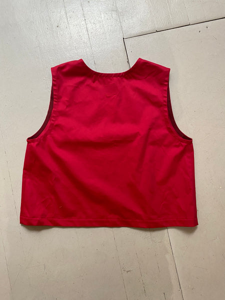 Swan Vest in Red Cotton