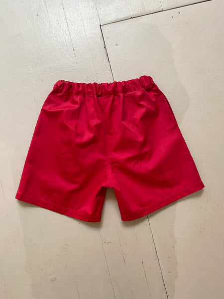 Swan Shorts in Red Cotton