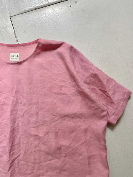 Bradley Top in Pink Linen