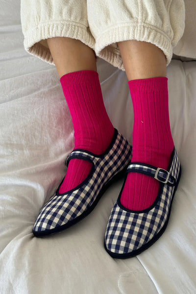 Her Socks in Fuschia