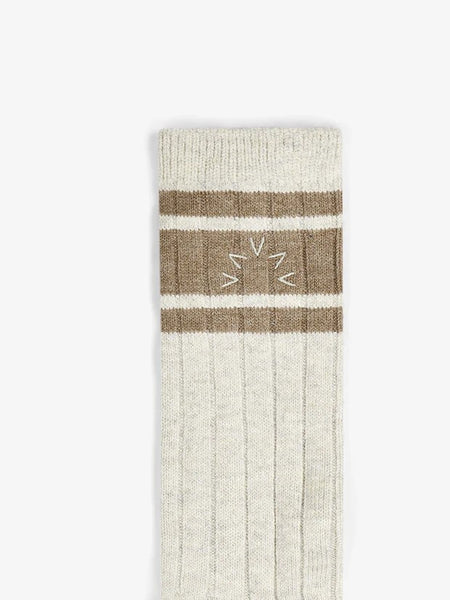 Malissa Plush Wide Rib Sock in Ivory Marl