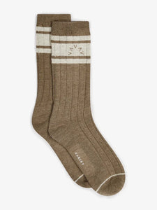 Malissa Plush Wide Rib Sock in Mink Taupe Marl