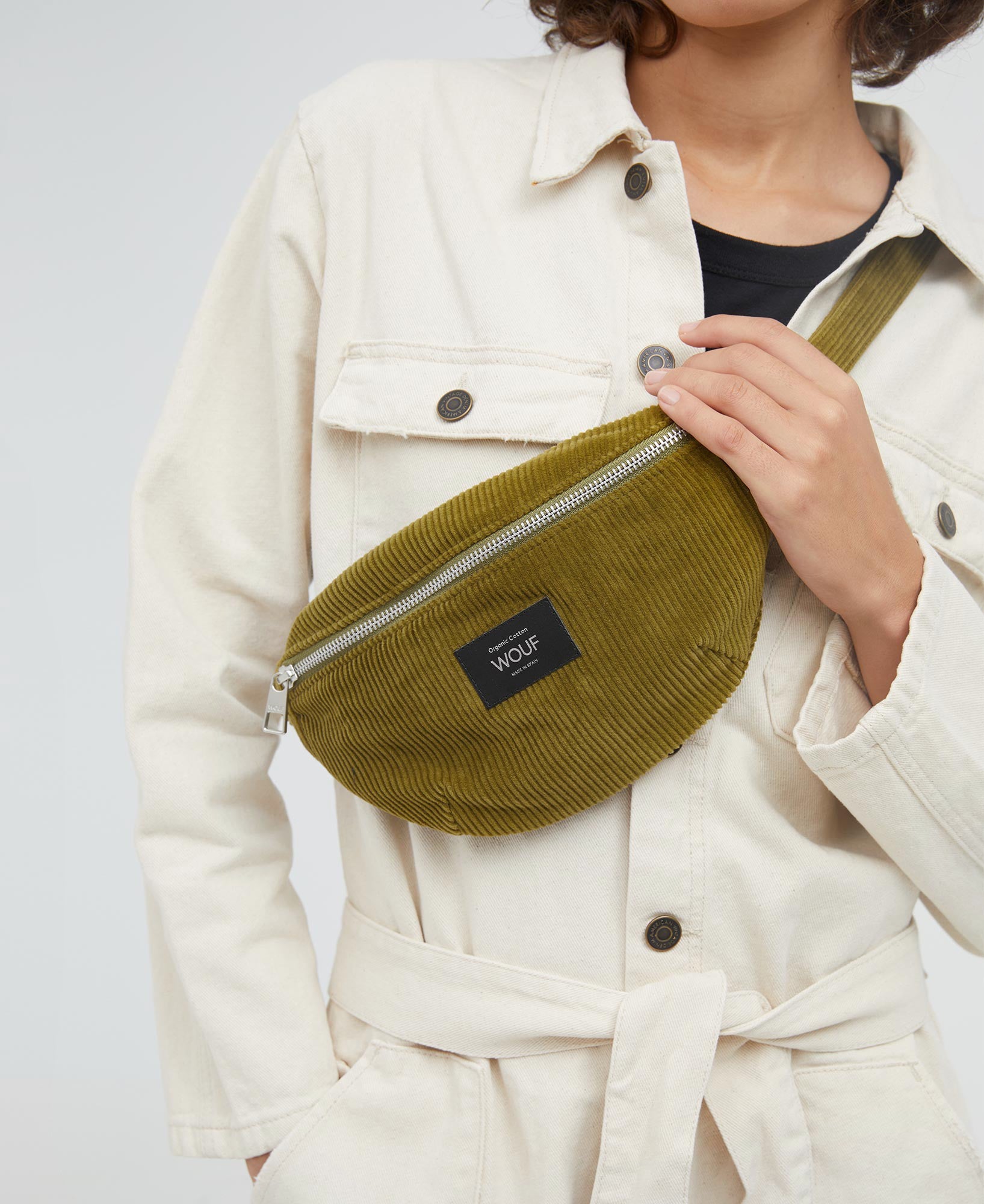 Waist Bag in Olive Corduroy Nola Boutique Designer Womenswear