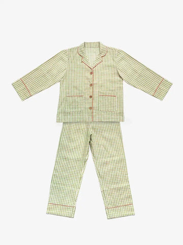 Organic Cotton Pyjamas in Sage