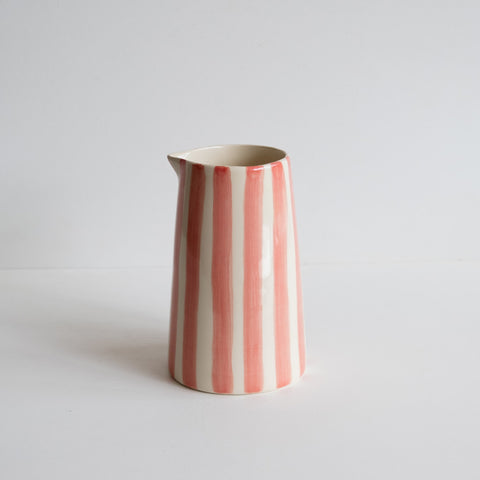 Large Candy Stripe Jug in Rose