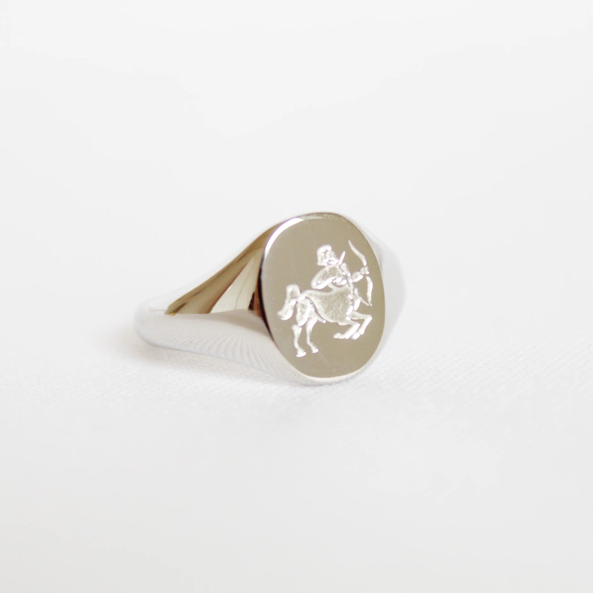 Zodiac Signet Ring in Silver - Sagittarius