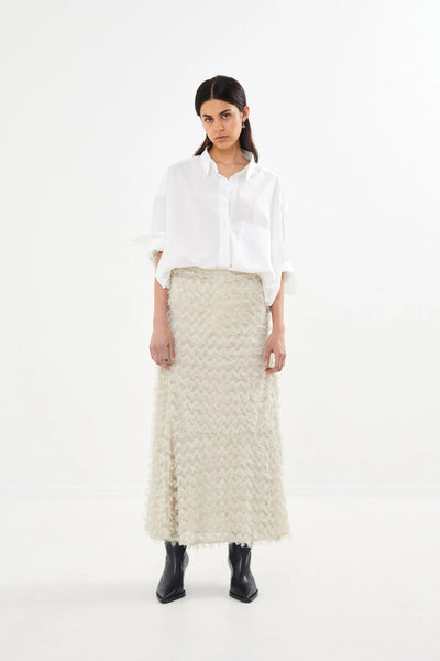 Selilja Feather Skirt in Oyster