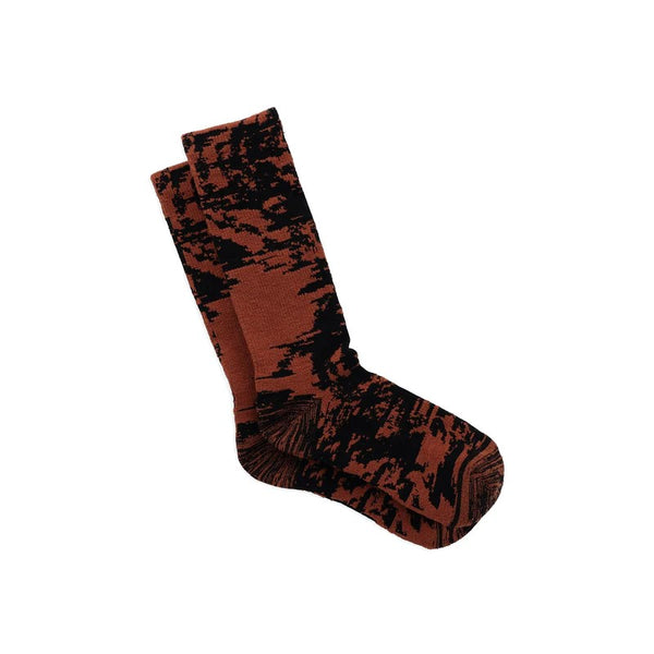 Town Socks in Brick and Black Multi