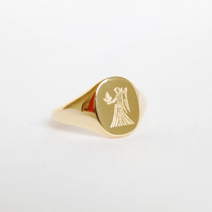 Zodiac Signet Ring in Gold - Virgo