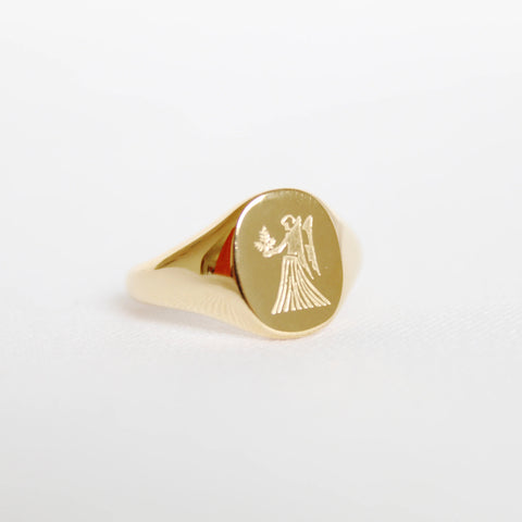 Zodiac Signet Ring in Gold - Virgo