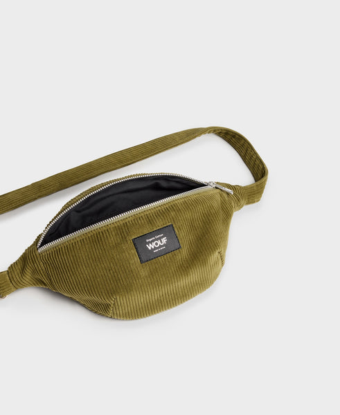 Waist Bag in Olive Corduroy