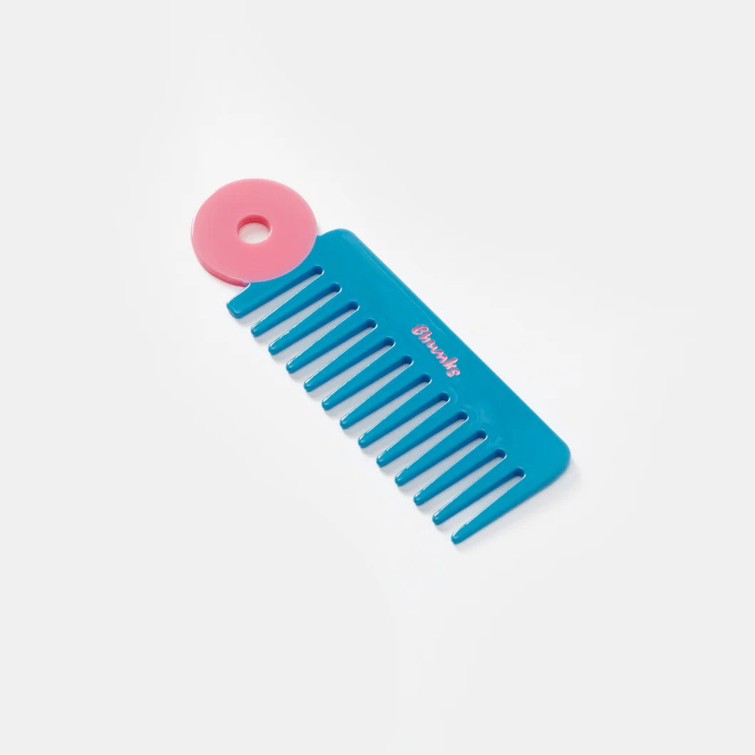 Wide Tooth Comb in Blue and Pink