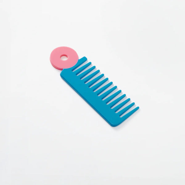 Wide Tooth Comb in Blue and Pink