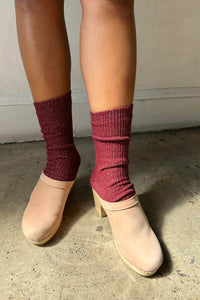 Winter Sparkle Socks in Wine