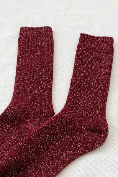 Winter Sparkle Socks in Wine