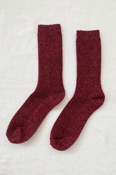 Winter Sparkle Socks in Wine