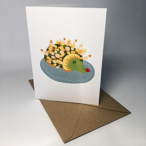 Cheesy Hedgehog Festive Card